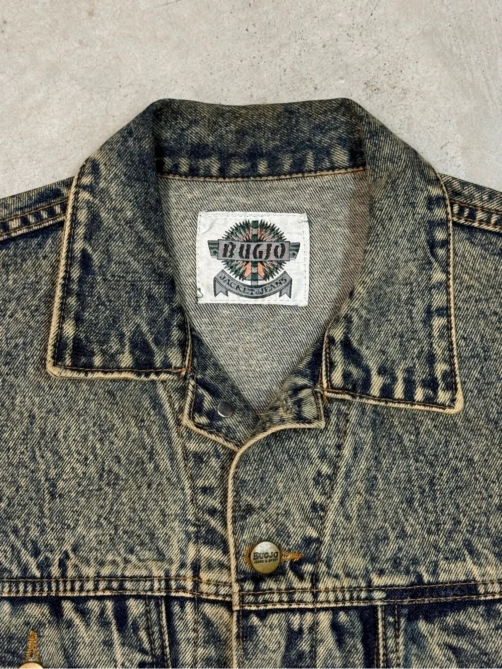 Vintage BUGJO Acid Wash Cutoff Denim Vest